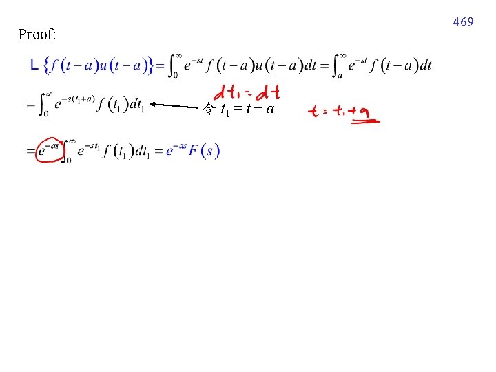 469 Proof: 令 t 1 = t − a 