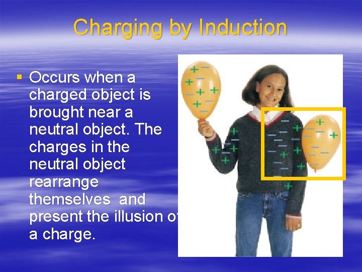 Charging by Induction § Occurs when a charged object is brought near a neutral