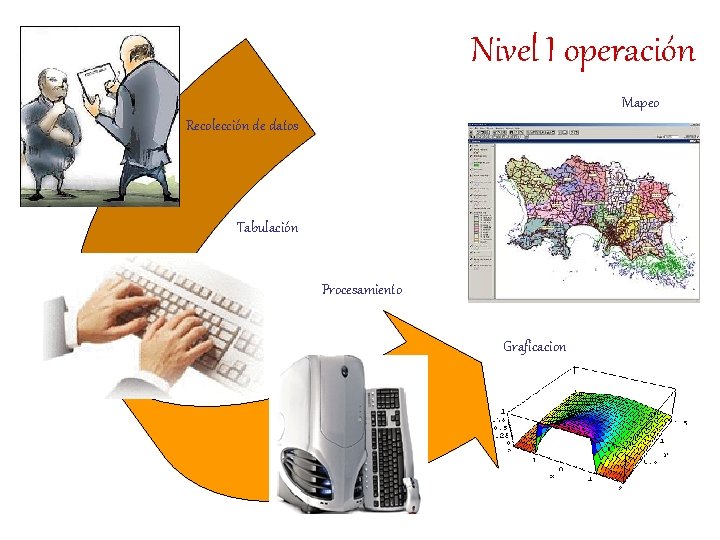 Nivel I operación Mapeo Recolección de datos Tabulación Procesamiento Graficacion Nivel I operación Mapeo Recolección de datos Tabulación Procesamiento Graficacion
