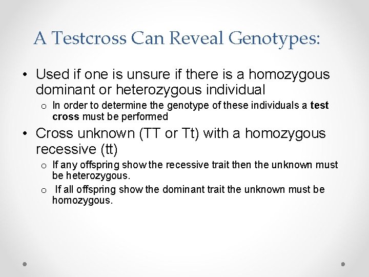 PEDIGREE CHARTS and Test Crosses Biology 12 Review