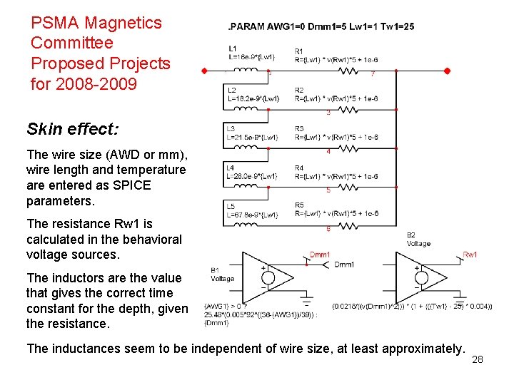 PSMA Magnetics Committee Proposed Projects for 2008 -2009 Skin effect: The wire size (AWD