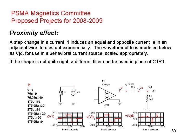 PSMA Magnetics Committee Proposed Projects for 2008 -2009 Proximity effect: A step change in