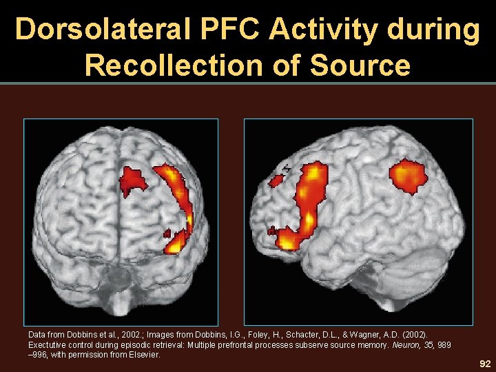 Dorsolateral PFC Activity during Recollection of Source Data from Dobbins et al. , 2002.