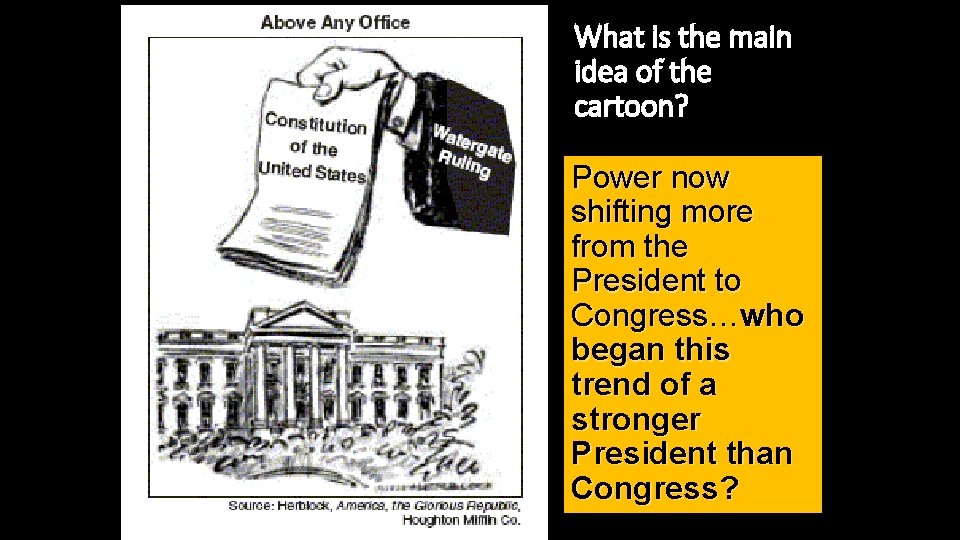 What is the main idea of the cartoon? Power now shifting more from the