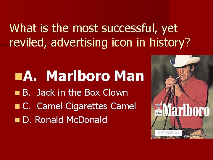 What is the most successful, yet reviled, advertising icon in history? n. A. n