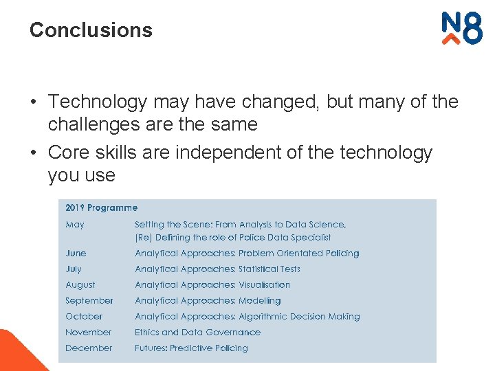 Conclusions • Technology may have changed, but many of the challenges are the same