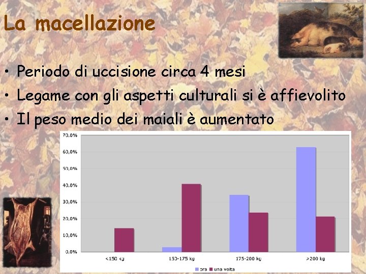 La macellazione • Periodo di uccisione circa 4 mesi • Legame con gli aspetti