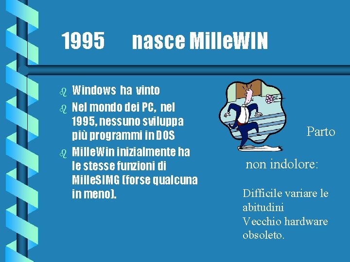 1995 b b b nasce Mille. WIN Windows ha vinto Nel mondo dei PC,
