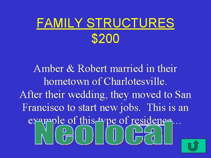 FAMILY STRUCTURES $200 Amber & Robert married in their hometown of Charlotesville. After their