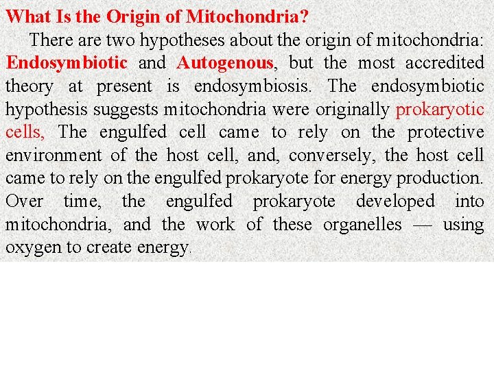 What Is the Origin of Mitochondria? There are two hypotheses about the origin of What Is the Origin of Mitochondria? There are two hypotheses about the origin of