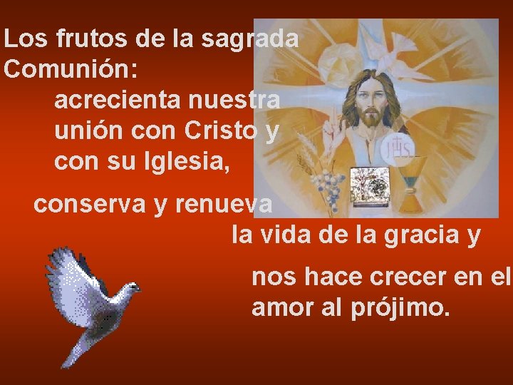 Los frutos de la sagrada Comunión: acrecienta nuestra unión con Cristo y con su