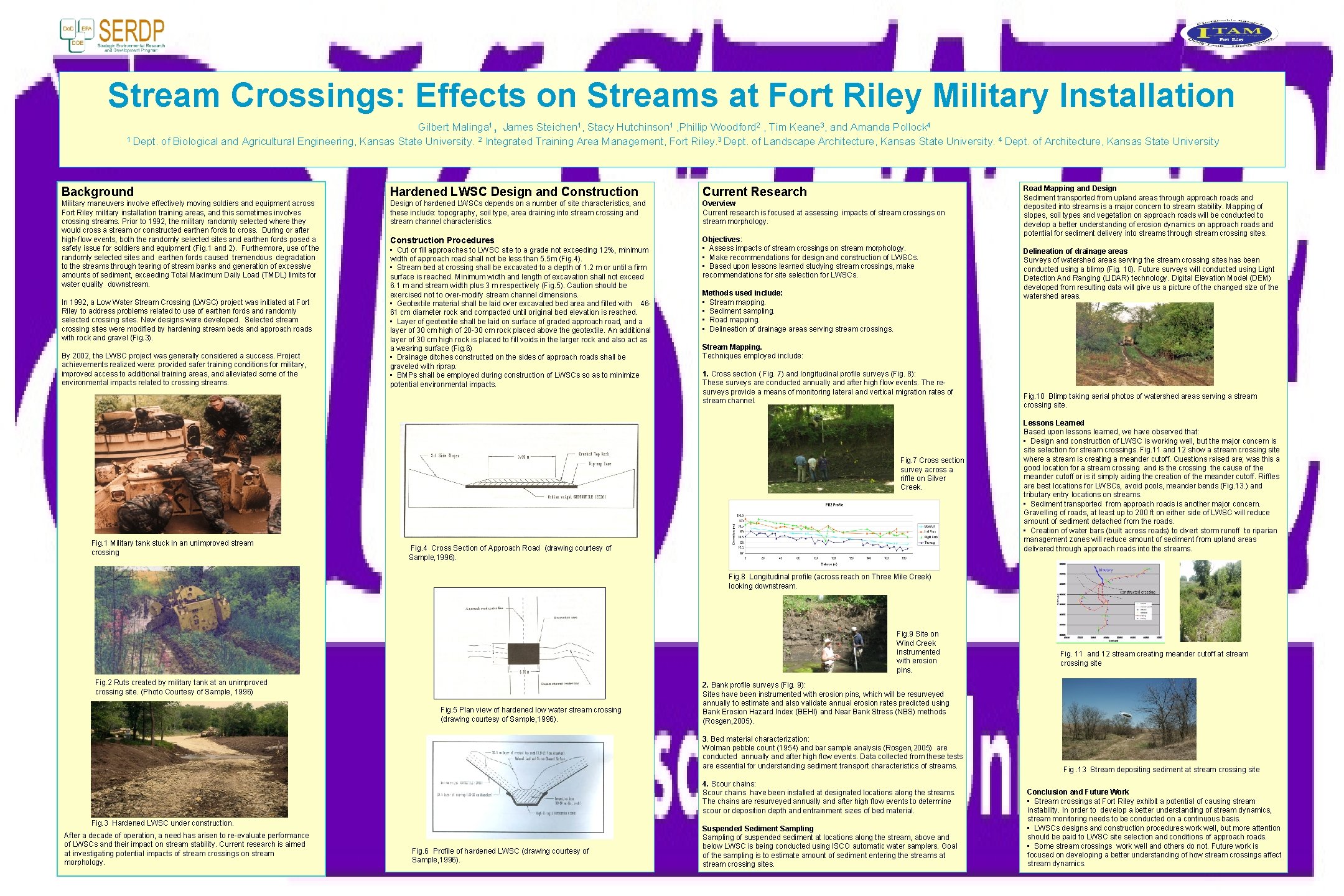 Stream Crossings Effects on Streams at Fort Riley