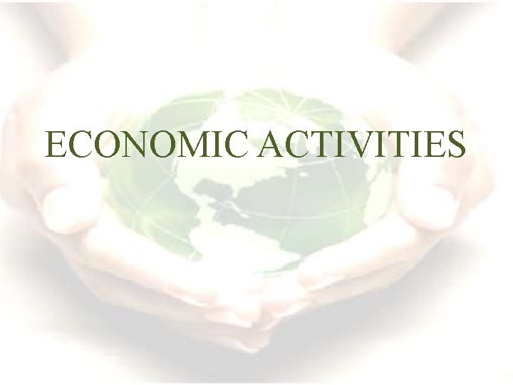 ECONOMIC ACTIVITIES 