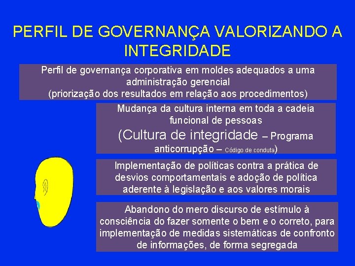 PERFIL DE GOVERNANÇA VALORIZANDO A INTEGRIDADE Perfil de governança corporativa em moldes adequados a