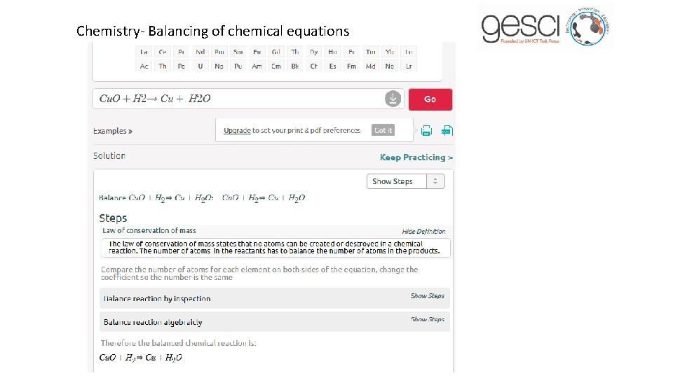 Chemistry- Balancing of chemical equations 