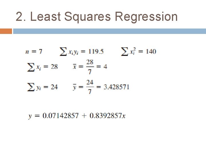 2. Least Squares Regression 