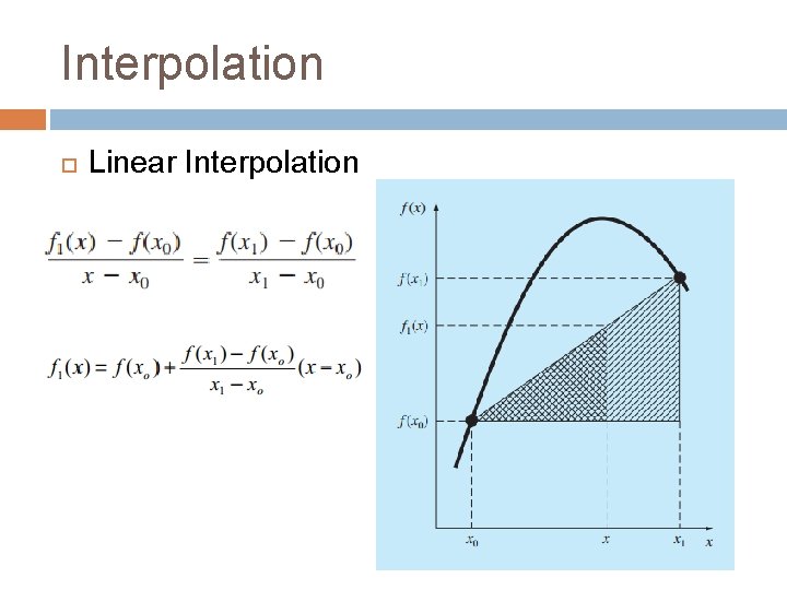 Interpolation Linear Interpolation 