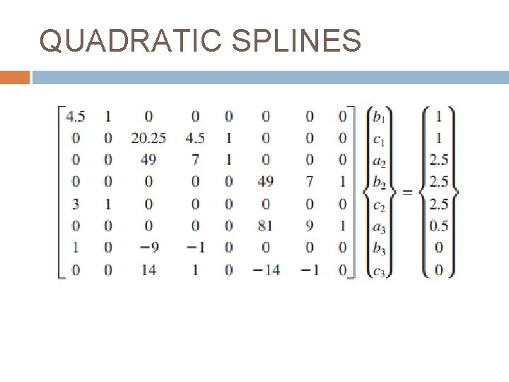 QUADRATIC SPLINES 