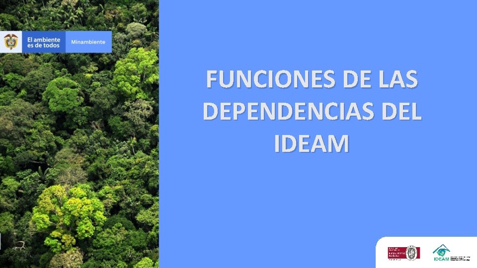 FUNCIONES DE LAS DEPENDENCIAS DEL IDEAM 