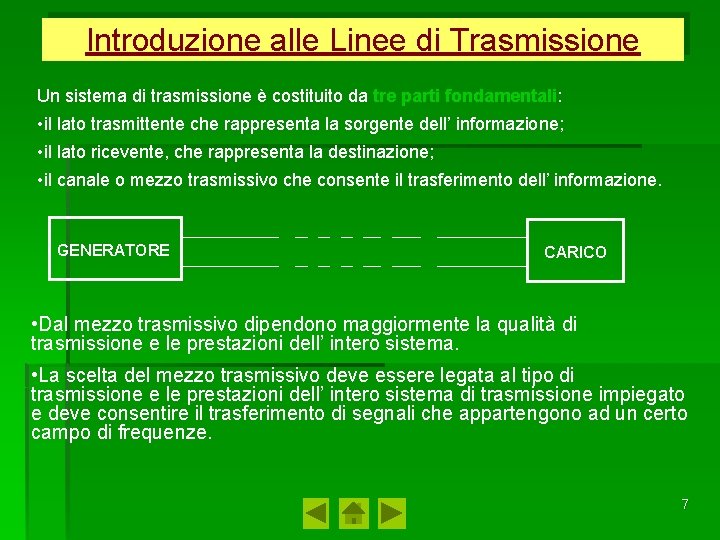 Introduzione alle Linee di Trasmissione Un sistema di trasmissione è costituito da tre parti