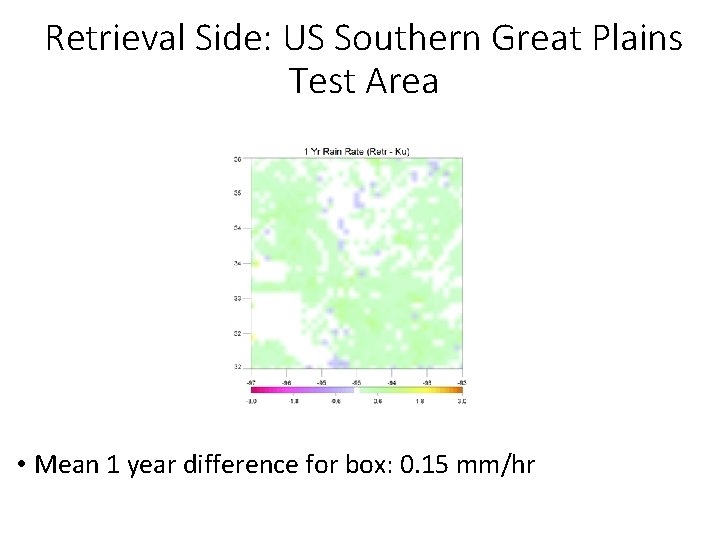 Retrieval Side: US Southern Great Plains Test Area • Mean 1 year difference for