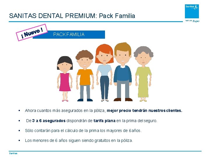 SANITAS DENTAL PREMIUM: Pack Familia PACK FAMILIA Sanitas Ahora cuantos más asegurados en la