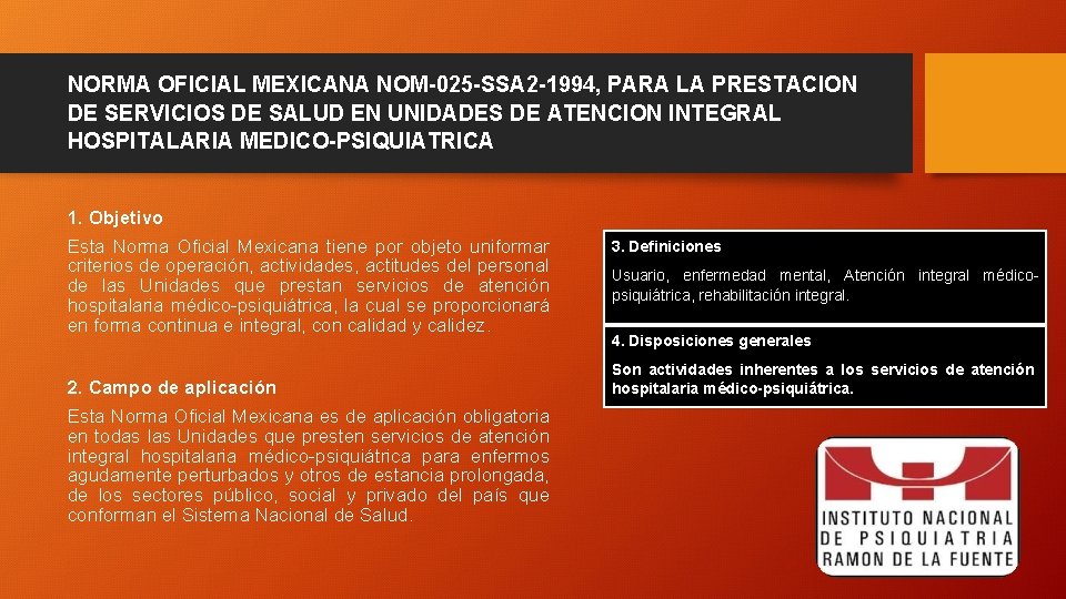 NORMA OFICIAL MEXICANA NOM-025 -SSA 2 -1994, PARA LA PRESTACION DE SERVICIOS DE SALUD