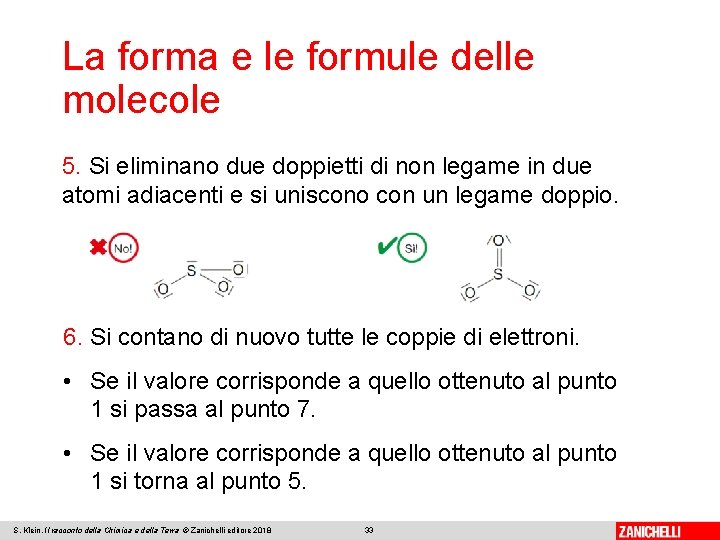 La forma e le formule delle molecole 5. Si eliminano due doppietti di non