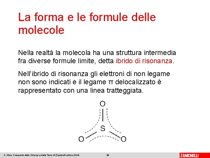 La forma e le formule delle molecole Nella realtà la molecola ha una struttura