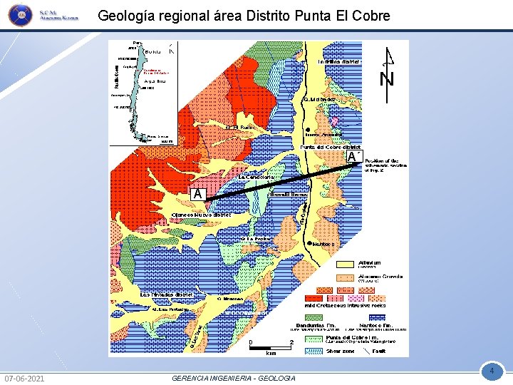 Geología regional área Distrito Punta El Cobre A´ A 07 -06 -2021 GERENCIA INGENIERIA