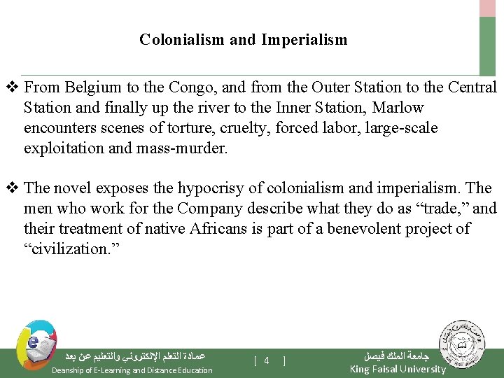 Colonialism and Imperialism v From Belgium to the Congo, and from the Outer Station