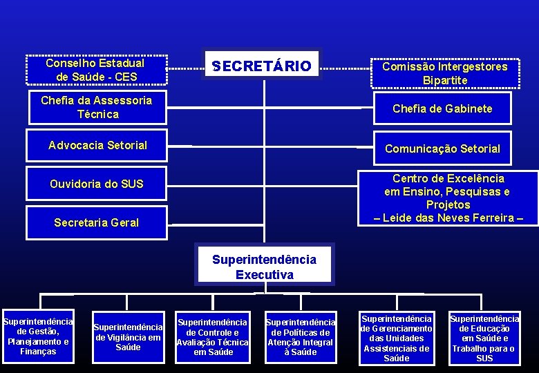 Conselho Estadual de Saúde - CES SECRETÁRIO Comissão Intergestores Bipartite Chefia da Assessoria Técnica