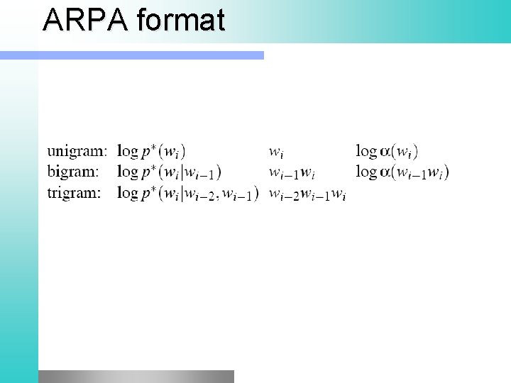 ARPA format 