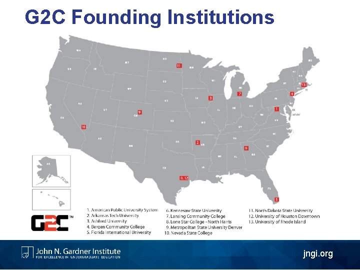 G 2 C Founding Institutions jngi. org 