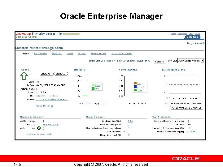 Oracle Enterprise Manager 4 -5 Copyright © 2007, Oracle. All rights reserved. 