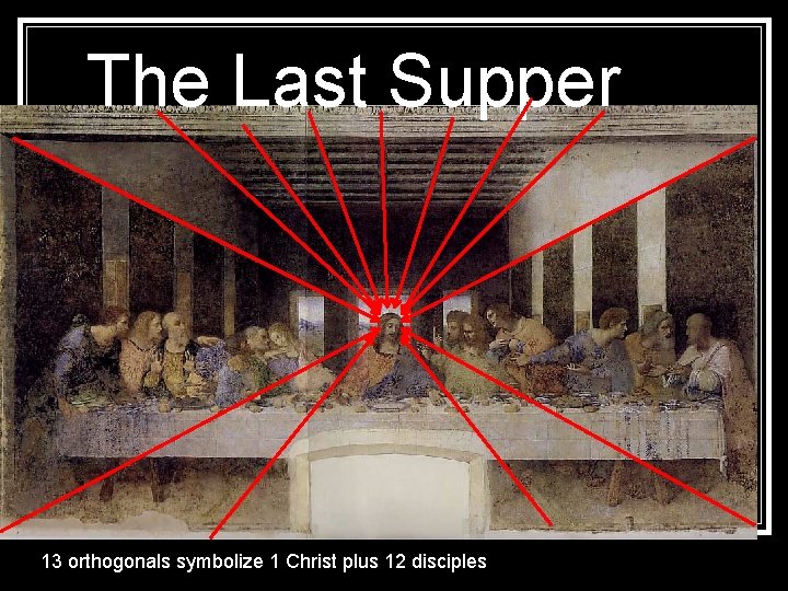 The Last Supper 13 orthogonals symbolize 1 Christ plus 12 disciples 