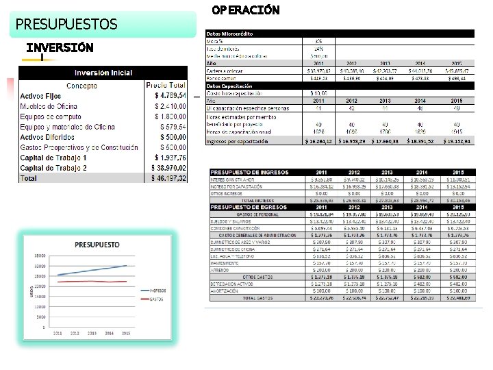 PRESUPUESTOS INVERSIÓN OPERACIÓN 