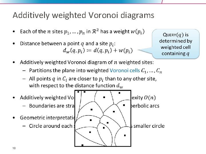 Additively weighted Voronoi diagrams • 18 