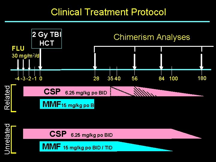 Clinical Treatment Protocol FLU 2 Gy TBI HCT Chimerism Analyses 30 mg/m 2/d 35