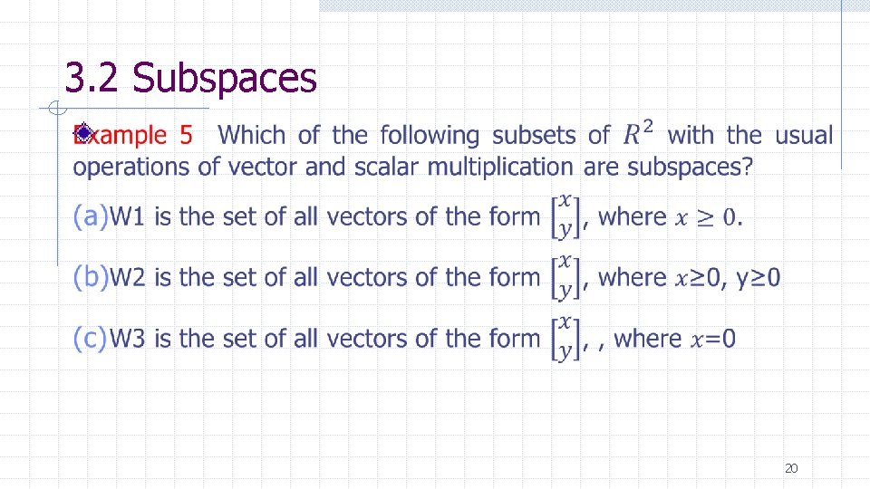 3. 2 Subspaces 20 