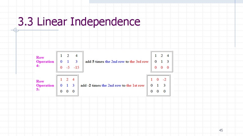 3. 3 Linear Independence 45 