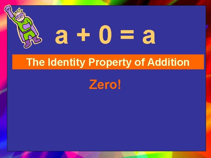 a+0=a The Identity Property of Addition Zero! 