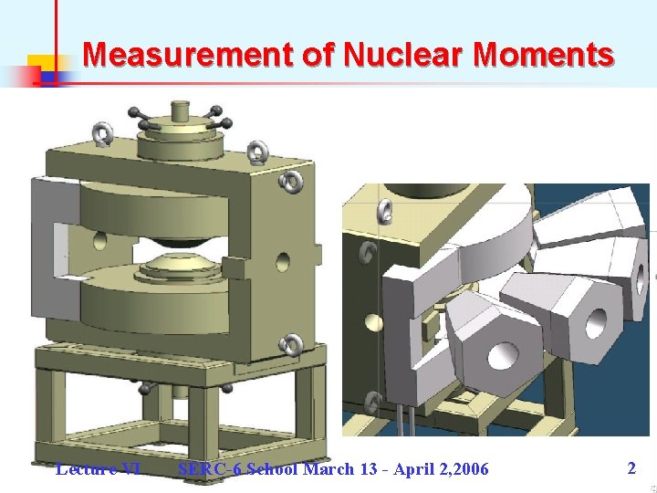 Measurement of Nuclear Moments Lecture VI SERC-6 School March 13 - April 2, 2006