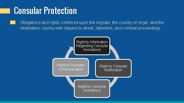 Consular Protection Obligations and rights conferred upon the migrant, the country of origin, and