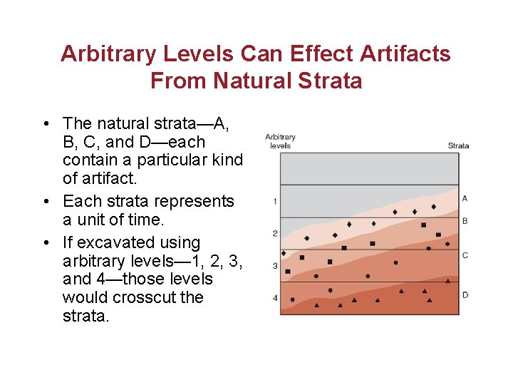 Arbitrary Levels Can Effect Artifacts From Natural Strata • The natural strata—A, B, C,