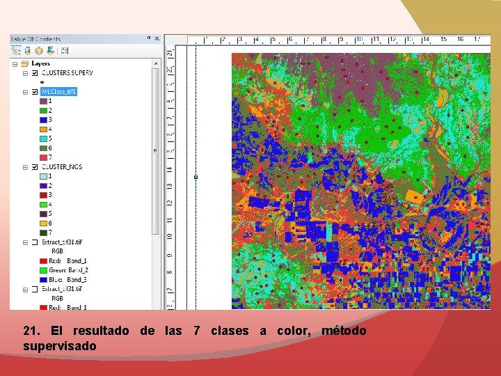 21. El resultado de las 7 clases a color, método supervisado 