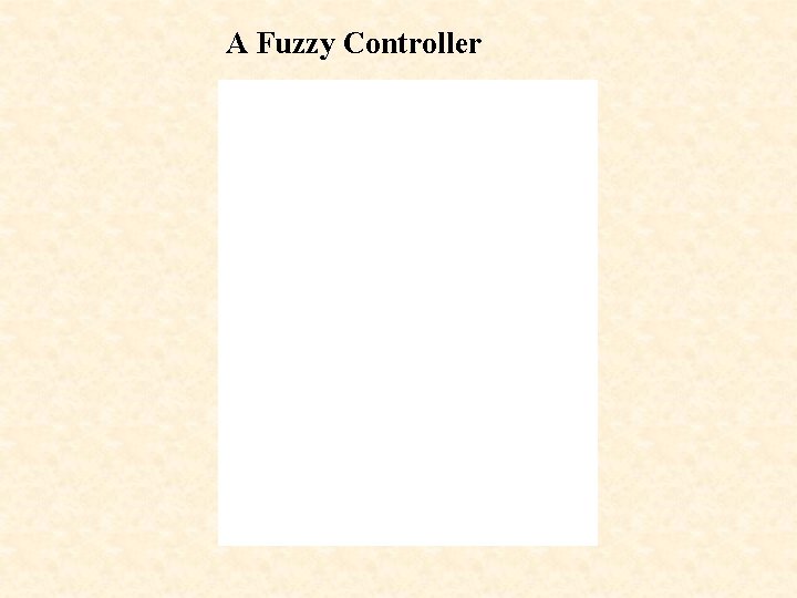 A Fuzzy Controller 