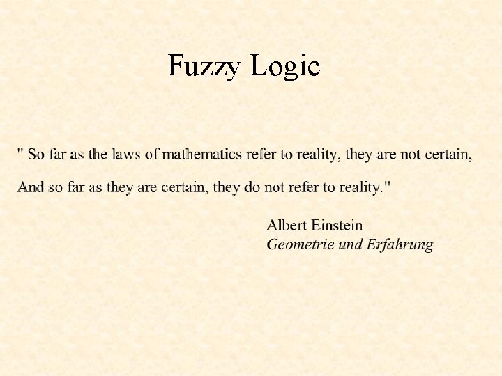 Fuzzy Logic 