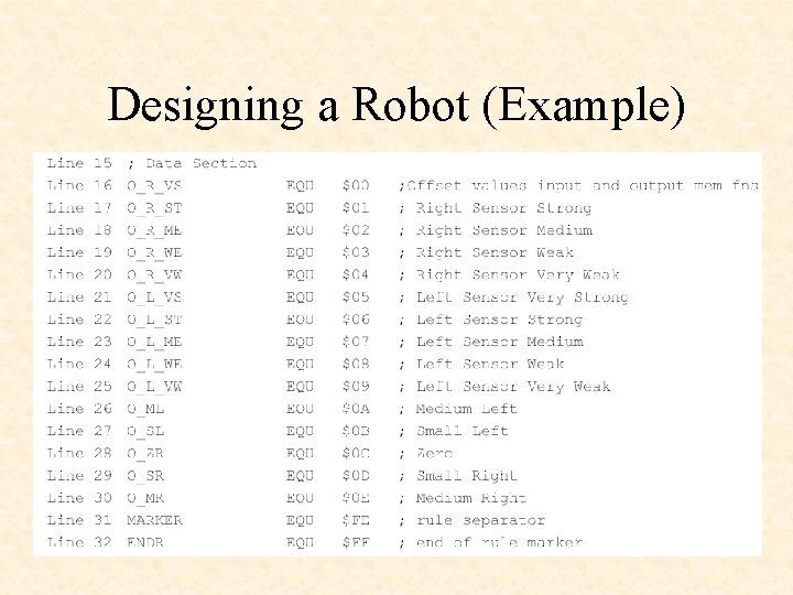 Designing a Robot (Example) 