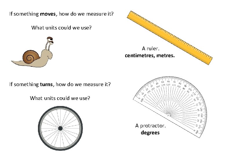 If something moves, how do we measure it? What units could we use? A